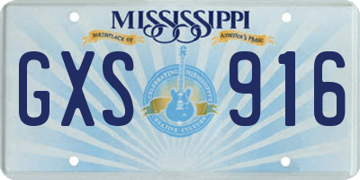 MS license plate GXS916