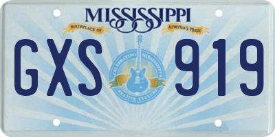 MS license plate GXS919