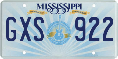MS license plate GXS922