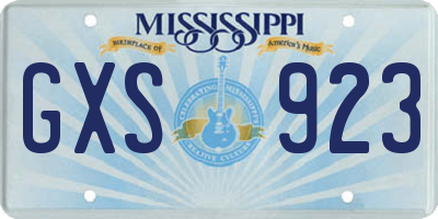 MS license plate GXS923