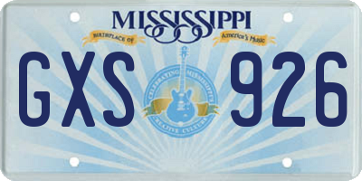 MS license plate GXS926