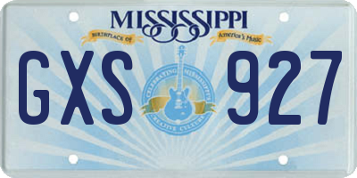 MS license plate GXS927