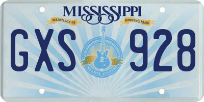 MS license plate GXS928