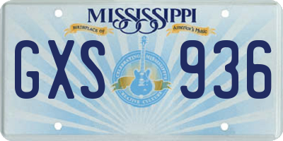 MS license plate GXS936