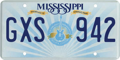 MS license plate GXS942
