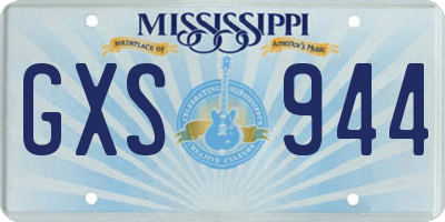 MS license plate GXS944