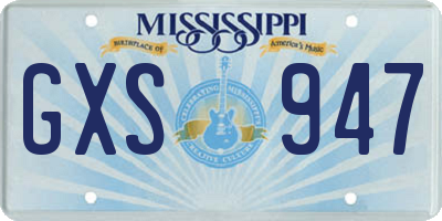 MS license plate GXS947