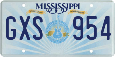 MS license plate GXS954