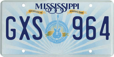MS license plate GXS964