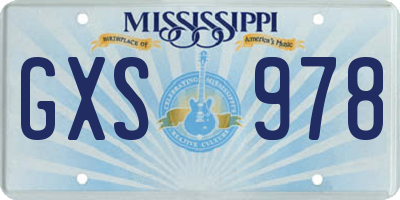 MS license plate GXS978