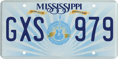 MS license plate GXS979