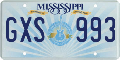 MS license plate GXS993