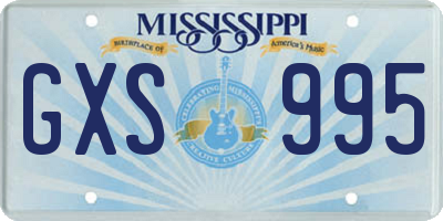 MS license plate GXS995