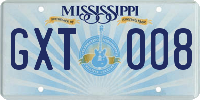 MS license plate GXT008