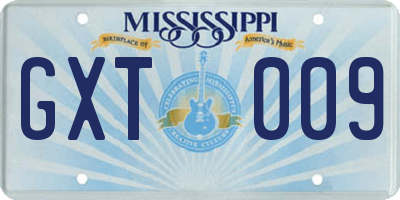 MS license plate GXT009