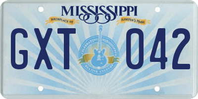 MS license plate GXT042