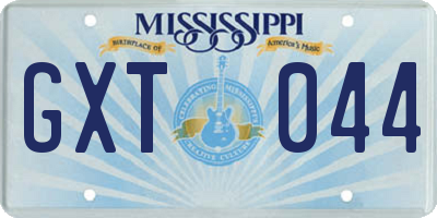 MS license plate GXT044