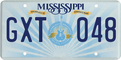 MS license plate GXT048