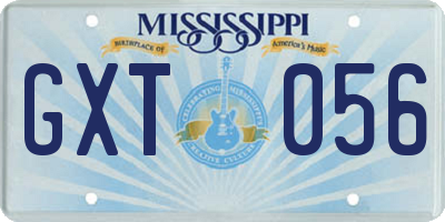 MS license plate GXT056