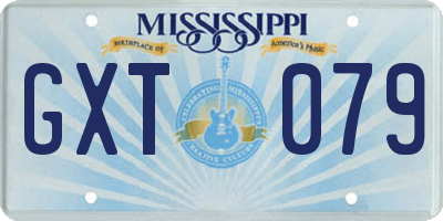 MS license plate GXT079