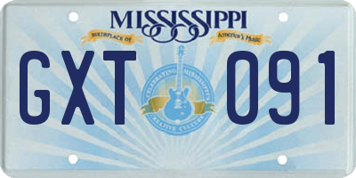 MS license plate GXT091