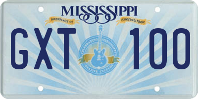 MS license plate GXT100
