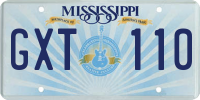 MS license plate GXT110