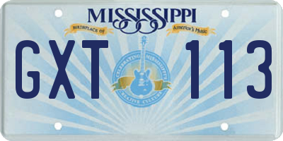 MS license plate GXT113
