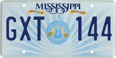MS license plate GXT144