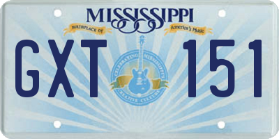 MS license plate GXT151