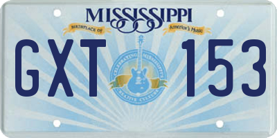 MS license plate GXT153