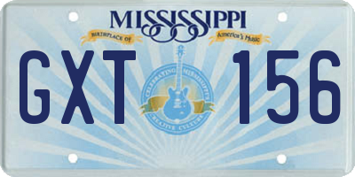 MS license plate GXT156