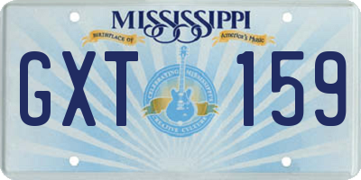 MS license plate GXT159