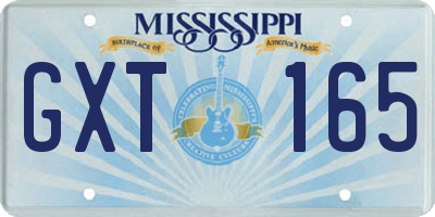 MS license plate GXT165