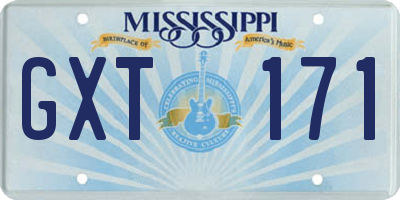 MS license plate GXT171