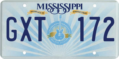 MS license plate GXT172