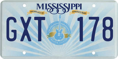 MS license plate GXT178