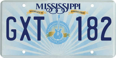 MS license plate GXT182