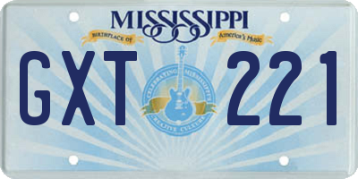 MS license plate GXT221