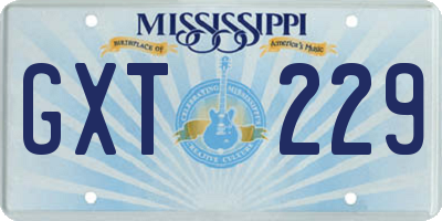 MS license plate GXT229