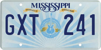 MS license plate GXT241