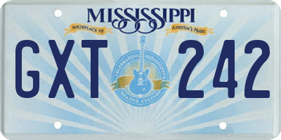 MS license plate GXT242