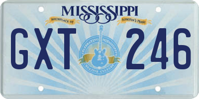 MS license plate GXT246