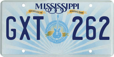 MS license plate GXT262