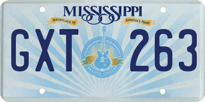 MS license plate GXT263