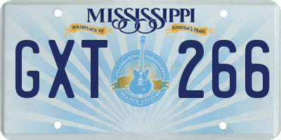MS license plate GXT266