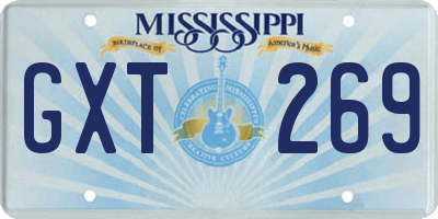 MS license plate GXT269