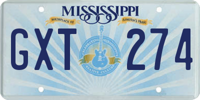 MS license plate GXT274