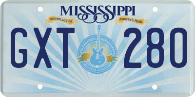 MS license plate GXT280