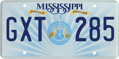 MS license plate GXT285
